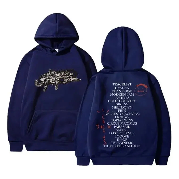 🎵 Cactus Jack "UTOPIA" Graphic Hoodie – Unisex Oversize Hoodie | Vintage Streetwear Style | Hip-Hop Pullover für Herbst & Winter