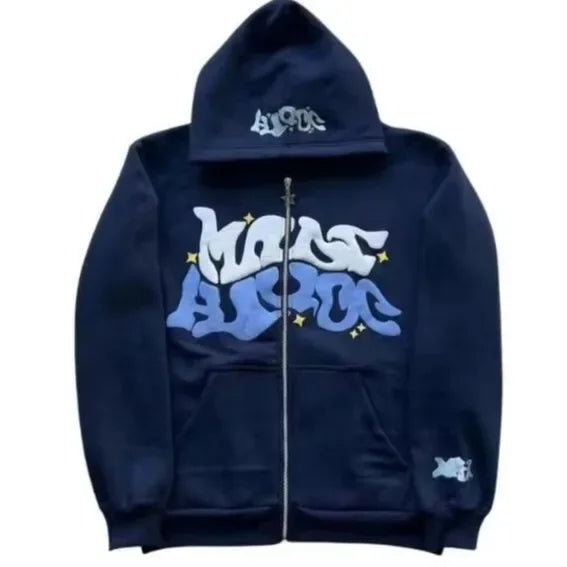 College-Style Kapuzen-Sweatshirt für Herren – Fleecegefütterte Übergangsjacke im Loose Fit