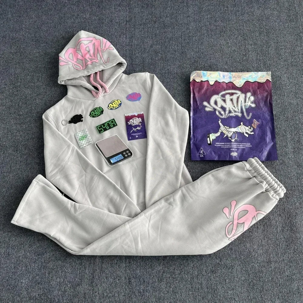 Sy-World Streetwear Tracksuit – Zweiteiliges Set für Herbst & Winter | Unisex Y2K Hip-Hop Style