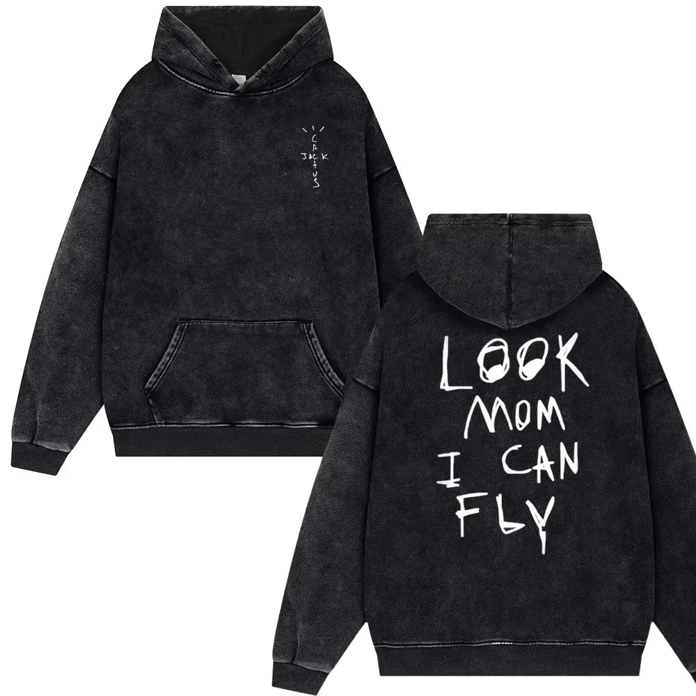 Vintage „Mom I Can Fly“ Oversize Sweatshirt – Streetwear im Travis-Look