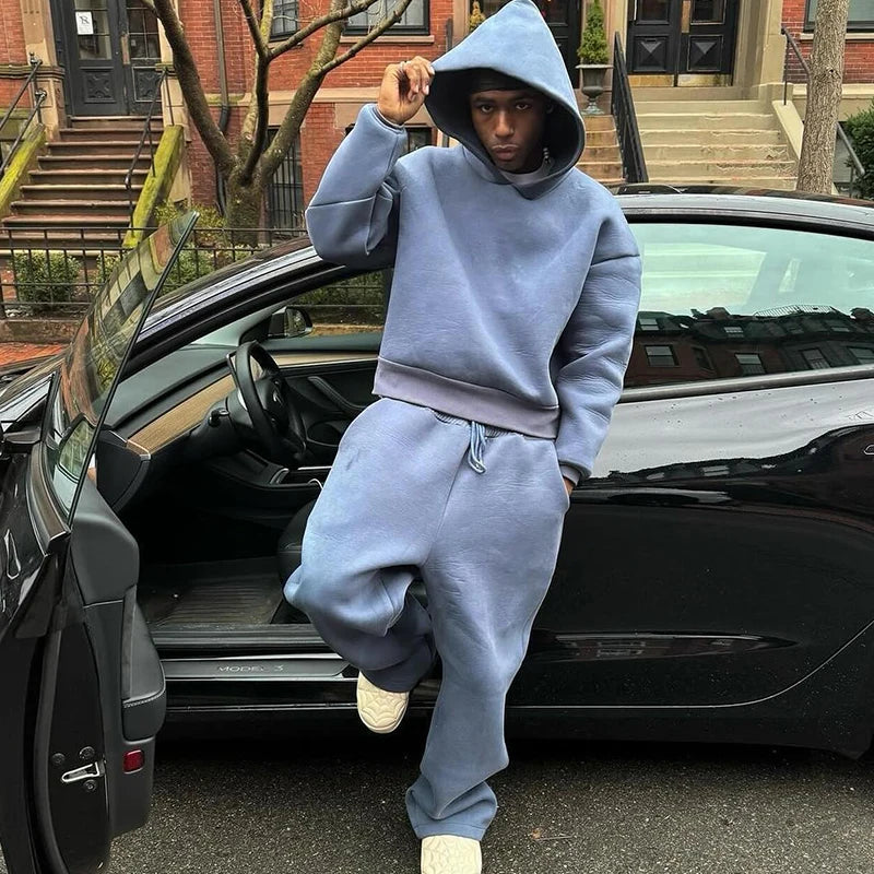 Männer Herbst 2-teiliger Set – Lässiges Hoodie & Jogginghose Outfit