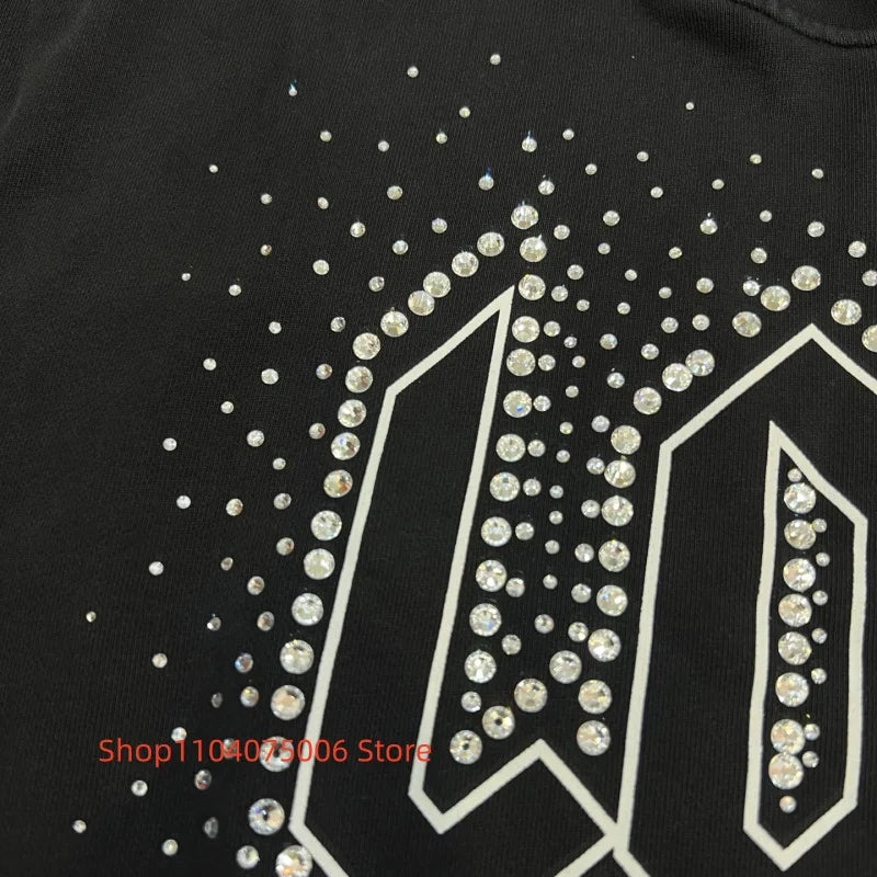 🖤 Lost Intricacy Hoodie mit Strass-Details – Schwarz | 100 % Baumwolle | Streetwear Look