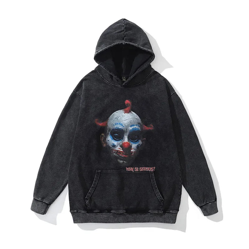 Herren Hoodie – Frühling & Herbst American Street Retro Style, Waschung im Used-Look, Lockerer Schnitt