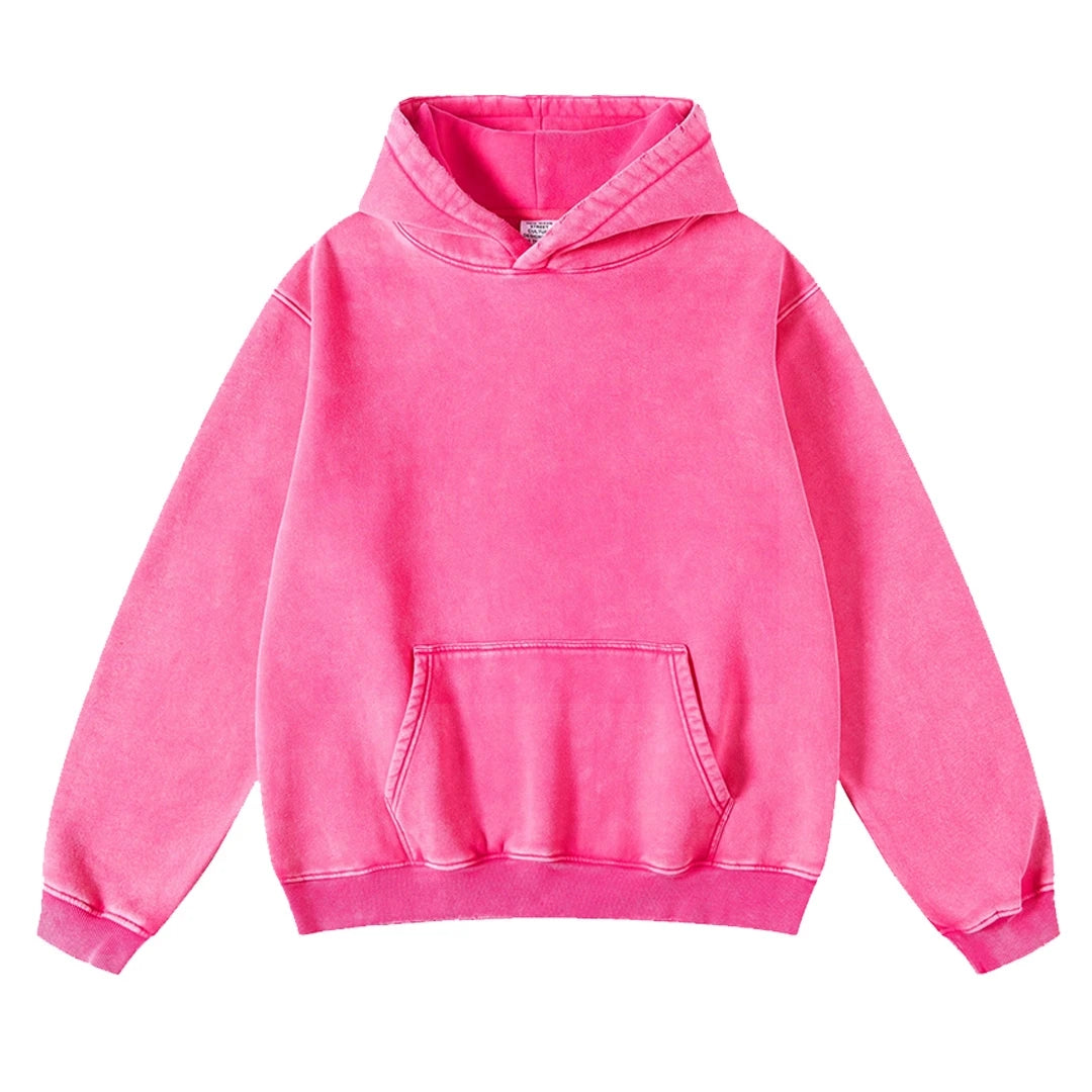„666“ Digital Print Hoodie – Unisex Kapuzenpullover im Washed-Look