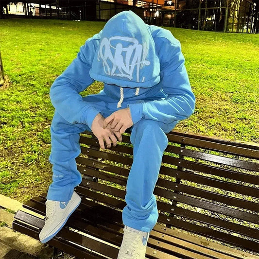 Sy-world Baumwoll Casual Loose Tracksuit – UK Y2K Fashion Street Hoodie und Jogginghose für Männer und Frauen, Hip-Hop Sportswear Pullover & Hosen