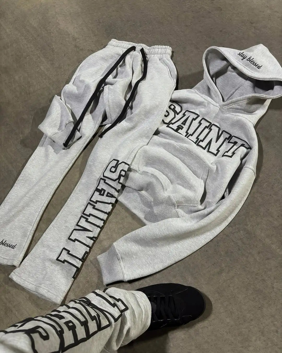 🖤 High Street Retro Style 2-teiliges Set – Hoodie & Jogginghose 🖤