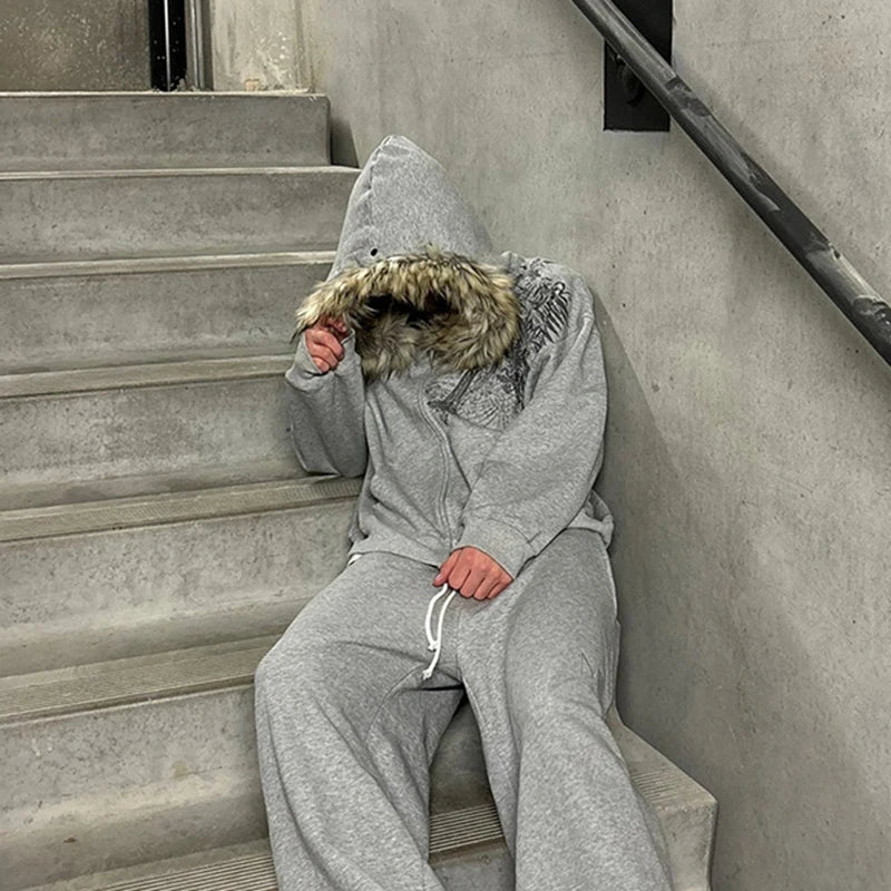 Fluffy Hat Hoodie – Retro Streetwear mit Y2K-Vibes