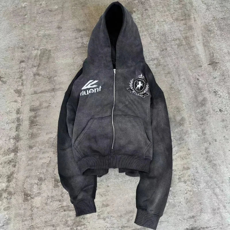 Winter Street Vintage Alphabet Stickerei-Hoodie für Herren – Y2K Gothic Harajuku Fashion Anzug – Lockerer Freizeit-Trainingsanzug für Paare