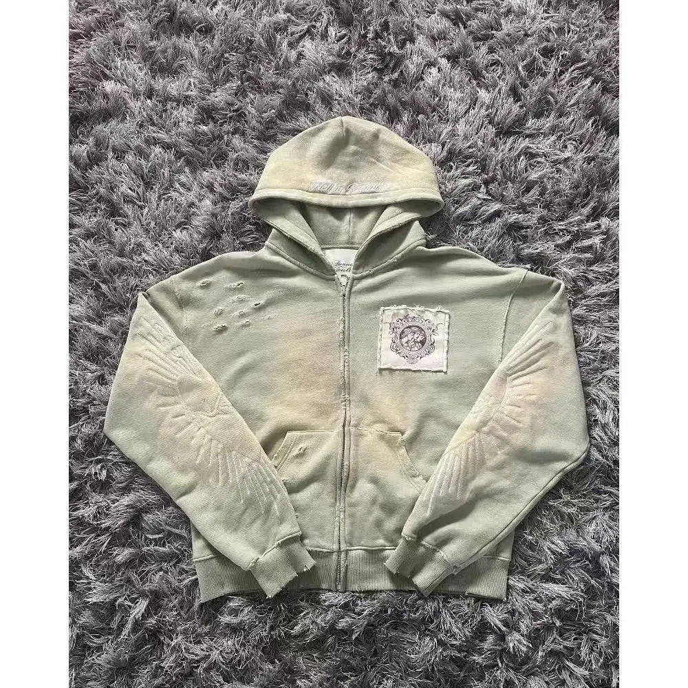 🧢 Juspinice Korean Style Zip-Hoodie – Sommerliche Streetwear mit Print