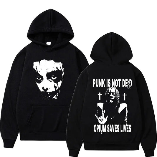 Playboi Carti Hoodie – „Punk Is Not Ded / Opium Saves Lives“ Kapuzenpullover | Streetwear Sweatshirt für Männer & Frauen | Hip-Hop Mode