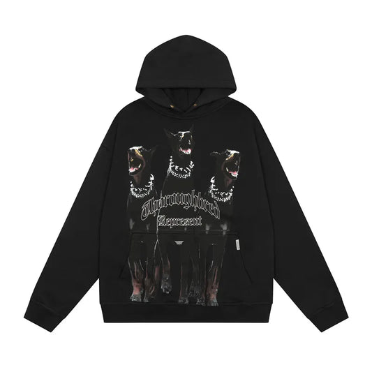 Unisex Hoodie mit Dobermann-Print – Streetstyle Fleece Hoodie für Damen & Herren