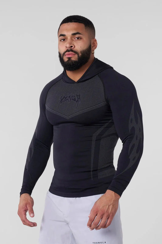 American New Men's Tight T-Shirt & Jogger Set – YA Sports Fitness Hoodie Long Sleeves Running Training Speed Dry