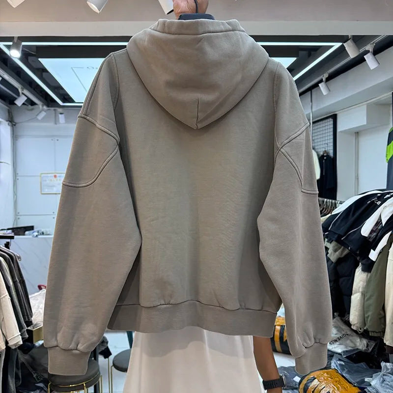 2024 Neuer Reißverschluss Fleece Hoodie – Perfekt für den Frühling Herbst und Sommer