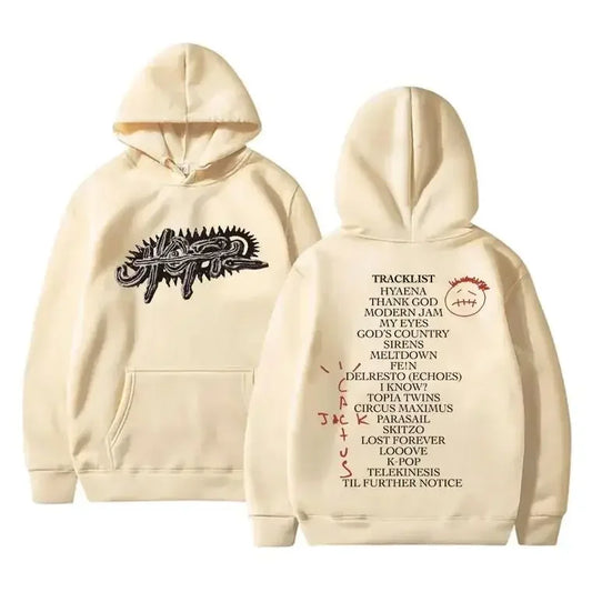 🎵 Cactus Jack "UTOPIA" Graphic Hoodie – Unisex Oversize Hoodie | Vintage Streetwear Style | Hip-Hop Pullover für Herbst & Winter