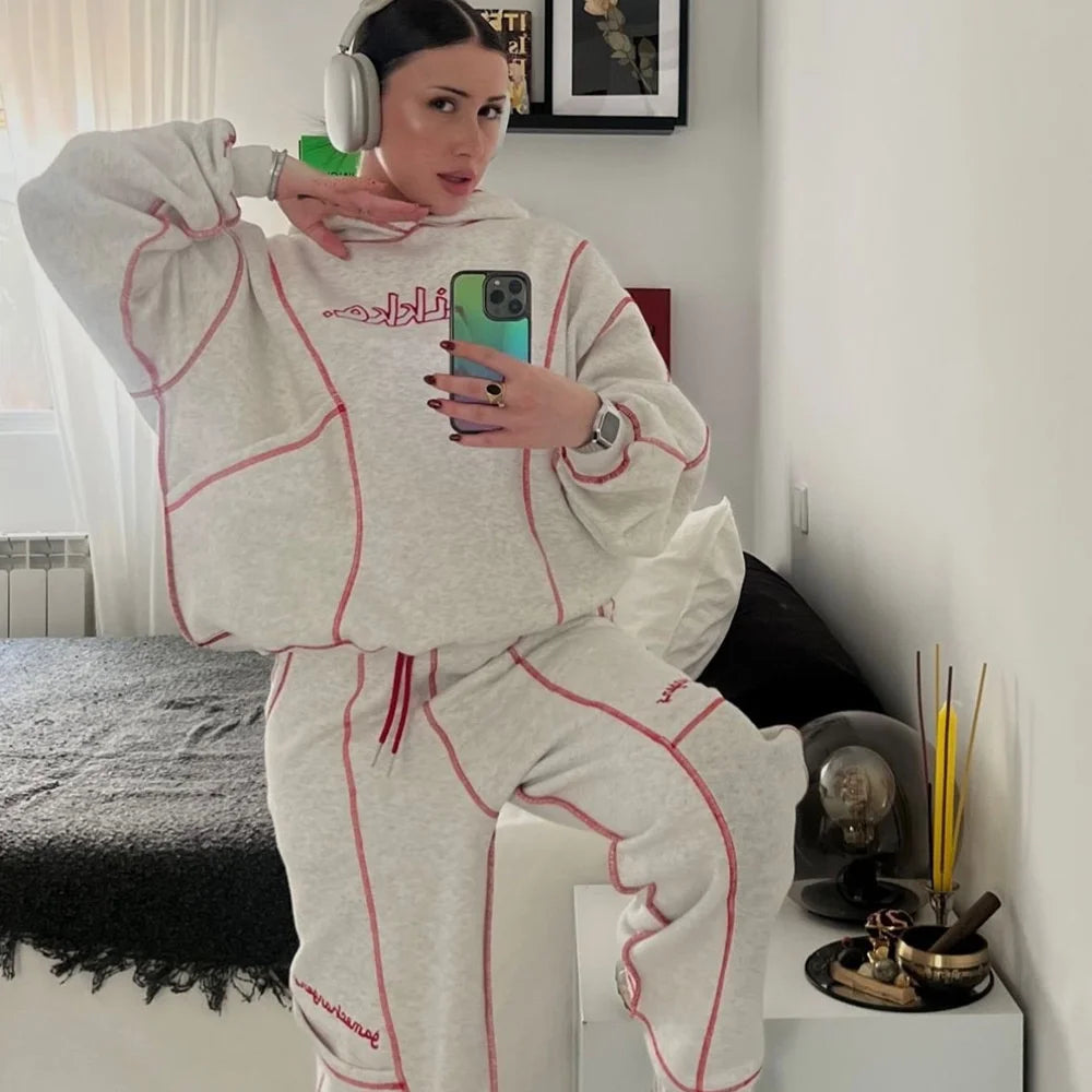 2025 Winter Externe Stickerei Letter Hoodie – Streetwear Hip Hop Trendy Pullover für Männer und Frauen